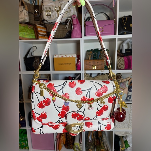 Coach Soft Tabby Shoulder Bag in Cherry Print 🍒 - Picture 4 of 17